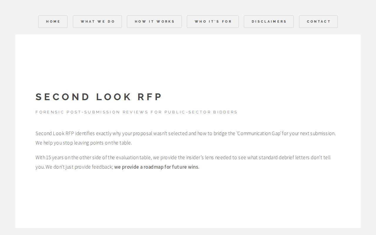 Second Look RFP